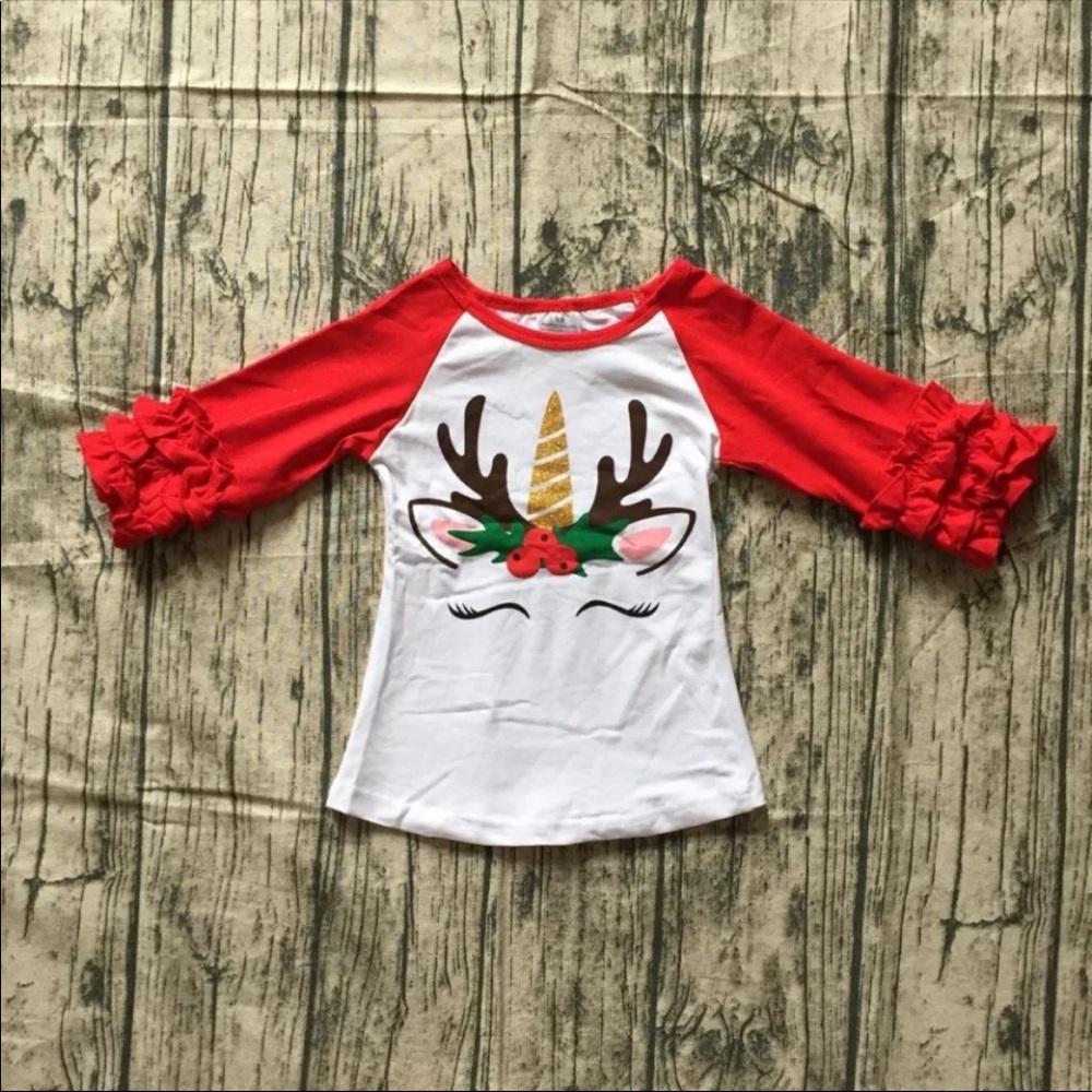 Christmas Unicorn Toddler Girl Shirt